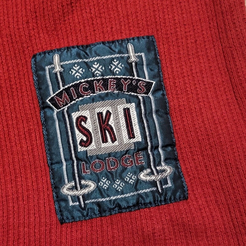 VTG Disney Store Mens L Large Mickey Mouse Ski‎ Lodge Embroidered Sweater - Picture 4 of 14